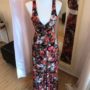 Maxi button down floral dress